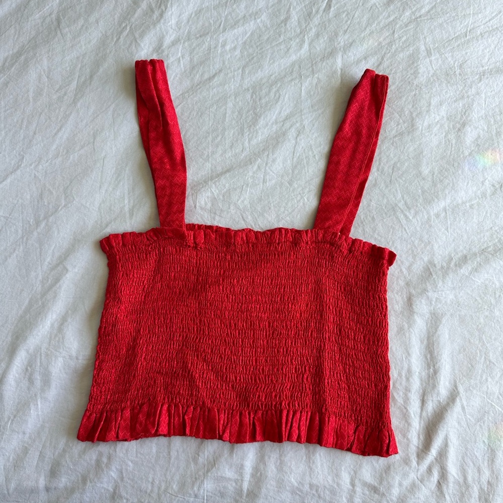 Billabong Red Smocked Tank Top